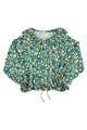 Blouse | Green w/ flowers