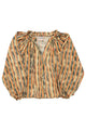Blouse w/ ruffle collar |  Sand w/ stripes