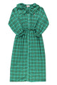 Long dress w/ collar | Green checkered
