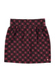 Short skirt | Aubergine & black squares