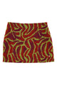 Short skirt | Multicolor pattern (Bordeaux)