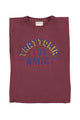 Sleeveless t-shirt w/ shoulder pads | Aubergine  w/ "Los Amici" print