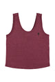 Sleeveless top w/ v-neck | Aubergine linen