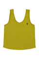 Sleeveless top w/ v-neck | Olive green linen
