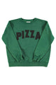 Sweatshirt | Faded green w/ "pizza" print