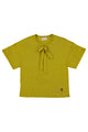 T-shirt w/ short sleeves | Olive green linen
