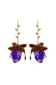 Long Earrings Flower | Purple & Brown