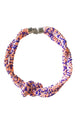 Necklace Knot, Pink & Violet beads