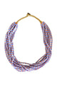 Necklace Multi Glass Beads, Lilac & Pink
