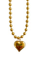 Necklace golden beads W/ Heart