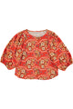 Blouse | Red w/ floral print