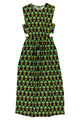 Long dress | Black w/ green flowers