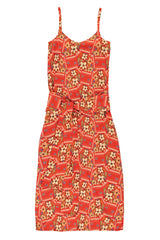 Long dress | Red w/ floral print