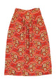 Long skirt | Red w/ floral print