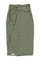Long wrap skirt | Black w/ ecru flowers