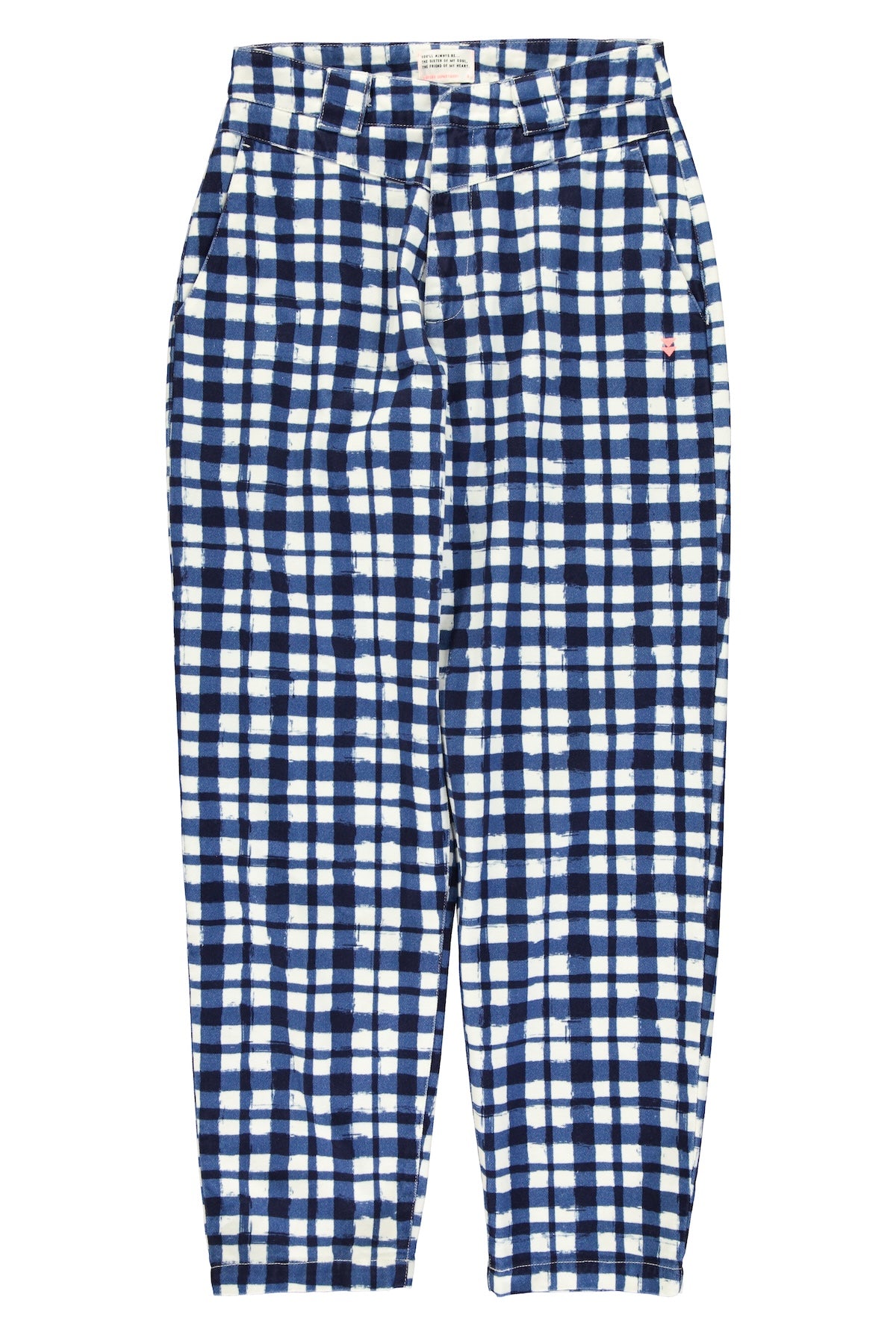 Trousers | Blue & ecru squares