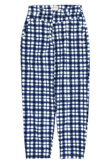 Trousers | Blue & ecru squares