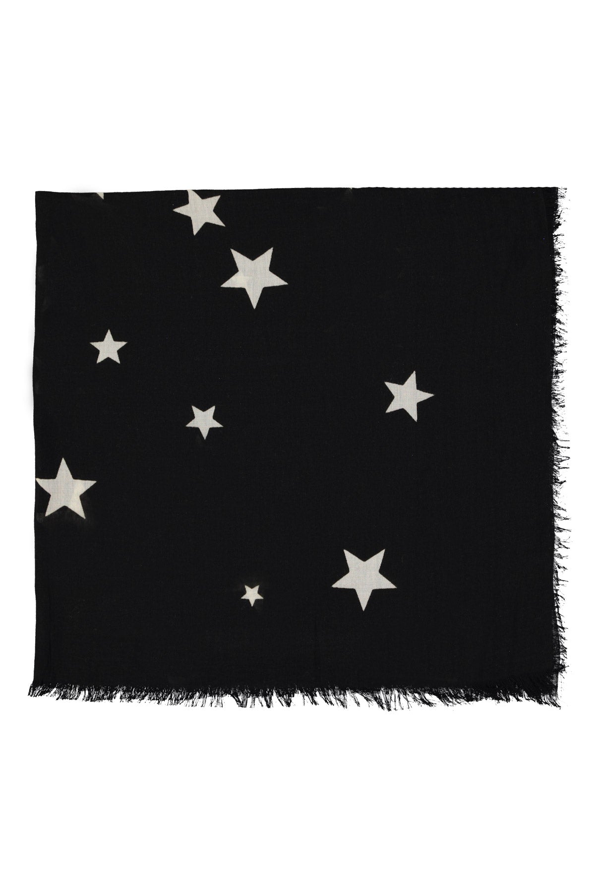 Scarf | Black w/ ecru stars