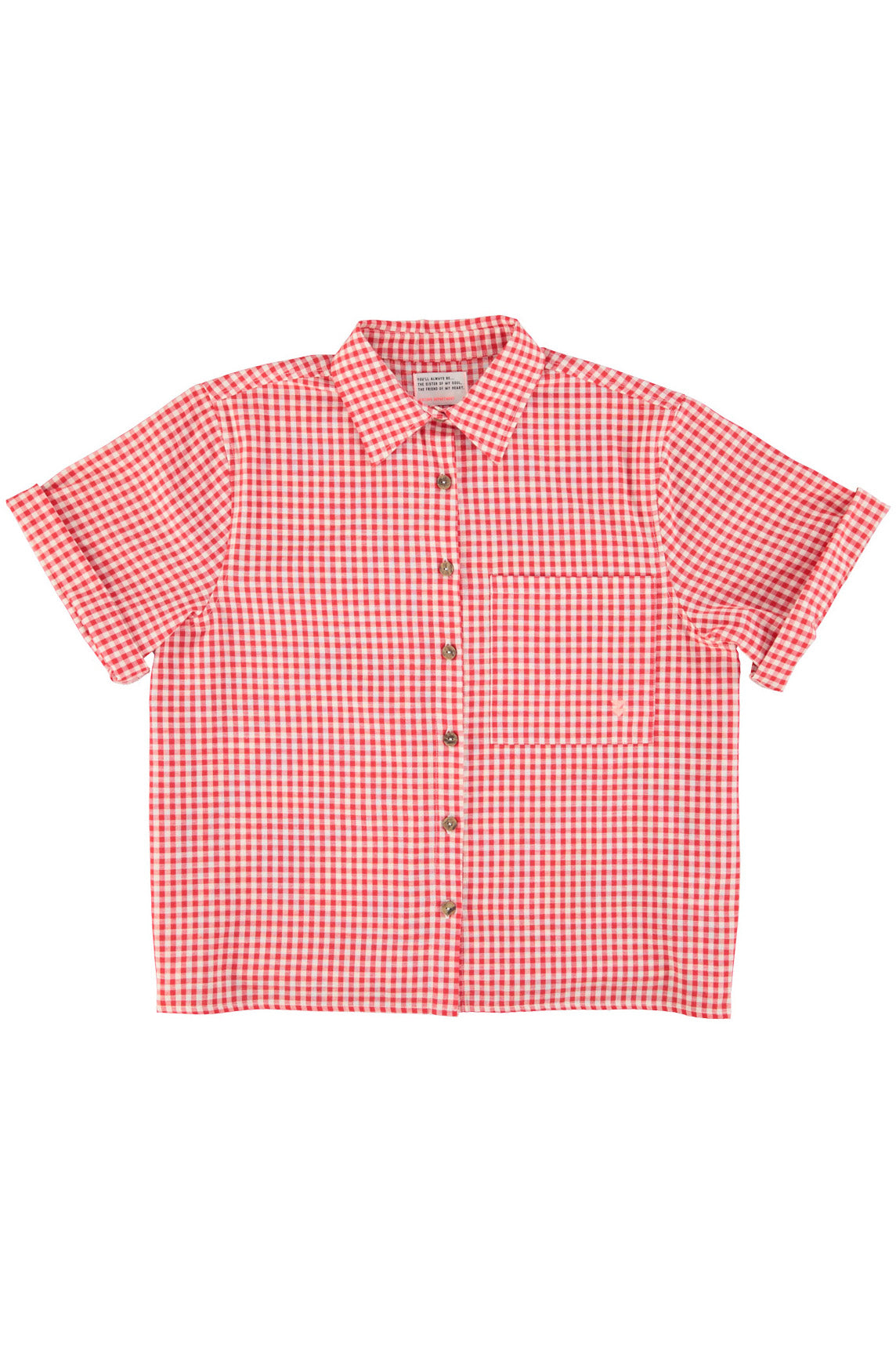 Shirt | Red & ecru checkered