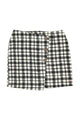 Short asymmetrical skirt  | Black & ecru squares