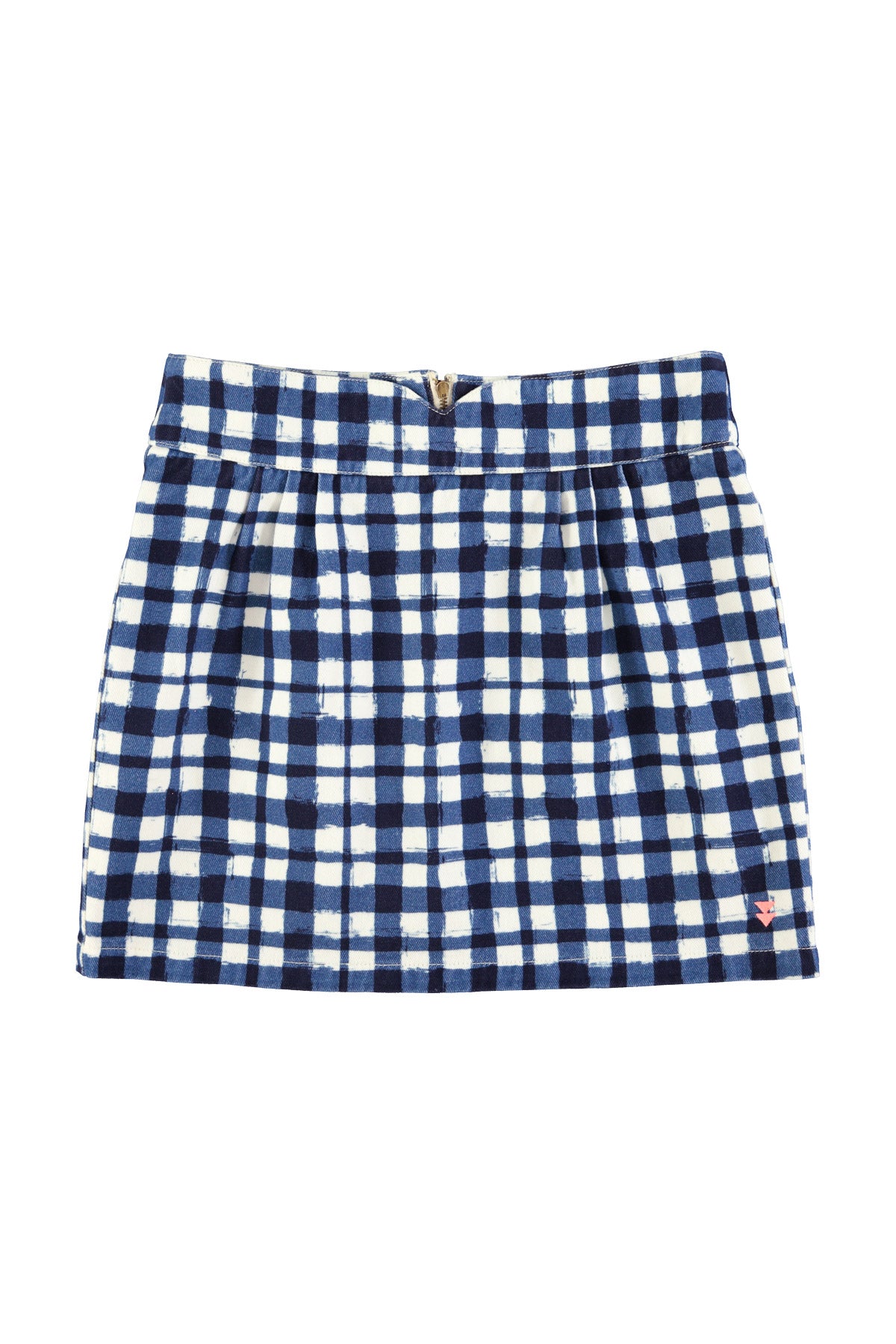 Short skirt | Blue & ecru squares