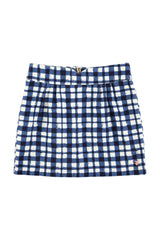 Short skirt | Blue & ecru squares
