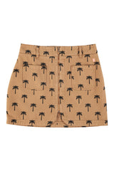 Short skirt | Brown w/ palm trees