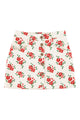 Short skirt |  Ecru w/ red flowers