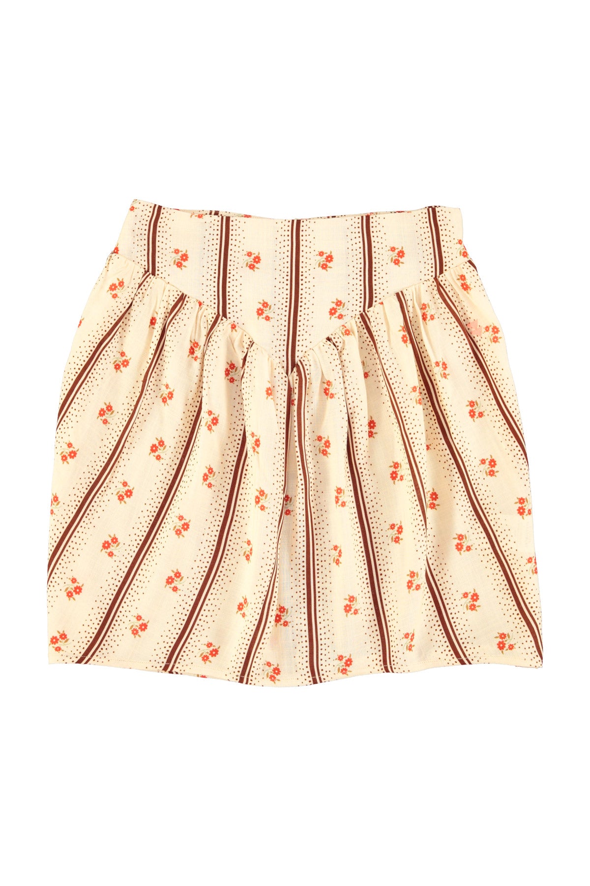 Short skirt | Ecru w/ vintage flowers