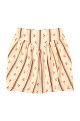 Short skirt | Ecru w/ vintage flowers