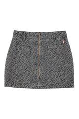 Short skirt | Grey w/ animal print