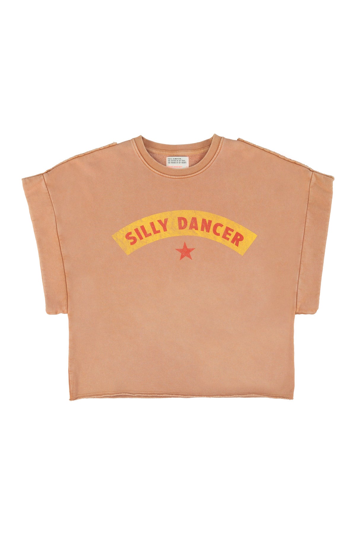 Short sleeve sweatshirt | Washed terracotta w/ "silly dancer" print