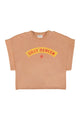 Short sleeve sweatshirt | Washed terracotta w/ "silly dancer" print