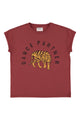 Short sleeve t-shirt | Bordeaux w/ leopard print