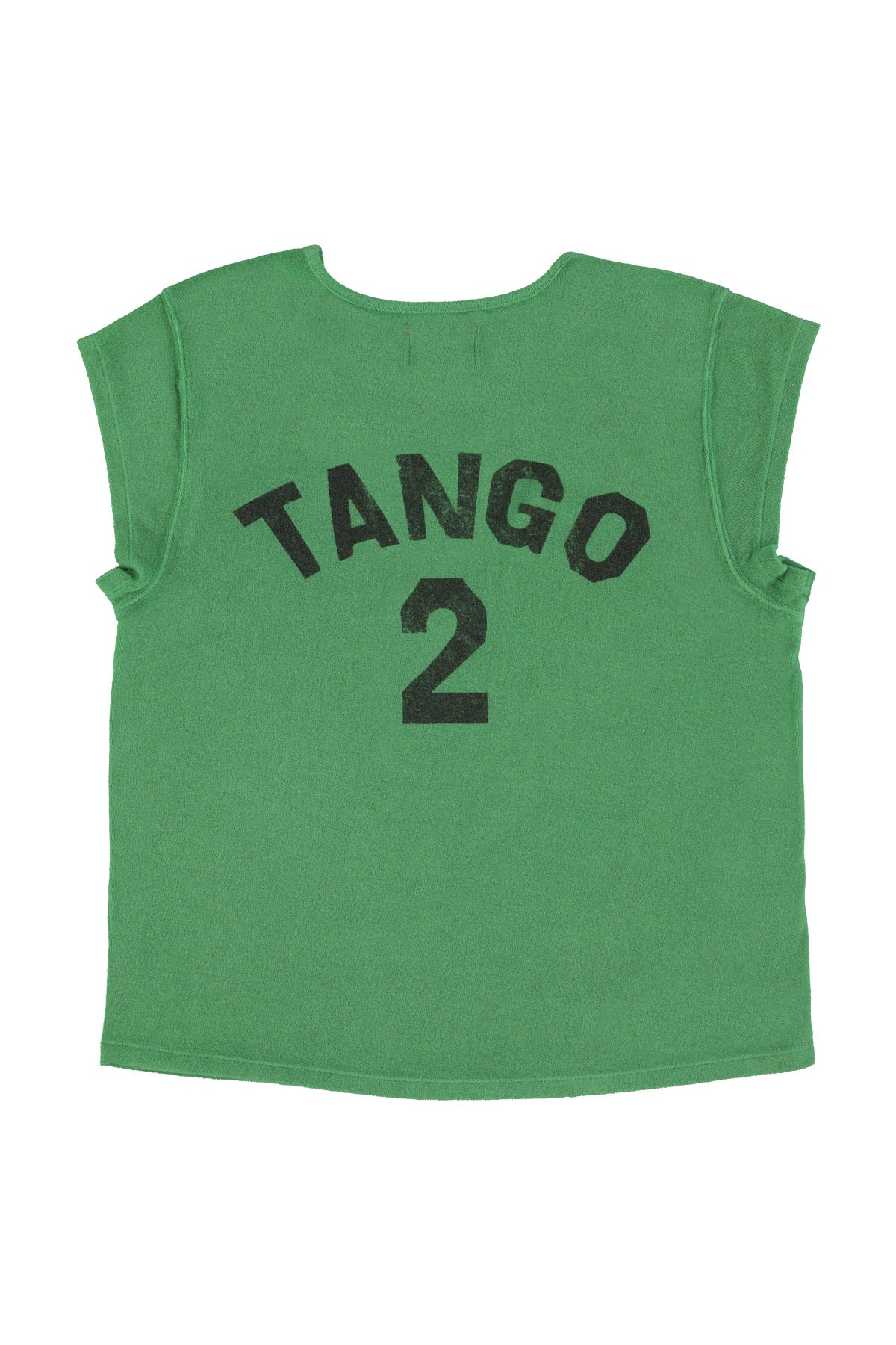 Short sleeve t-shirt w/ deep round neck | Green w/ "2 tango" print