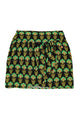 Short wrap skirt | Black w/ green flowers