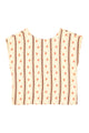 Sleeveless blouse | Ecru w/ vintage flowers