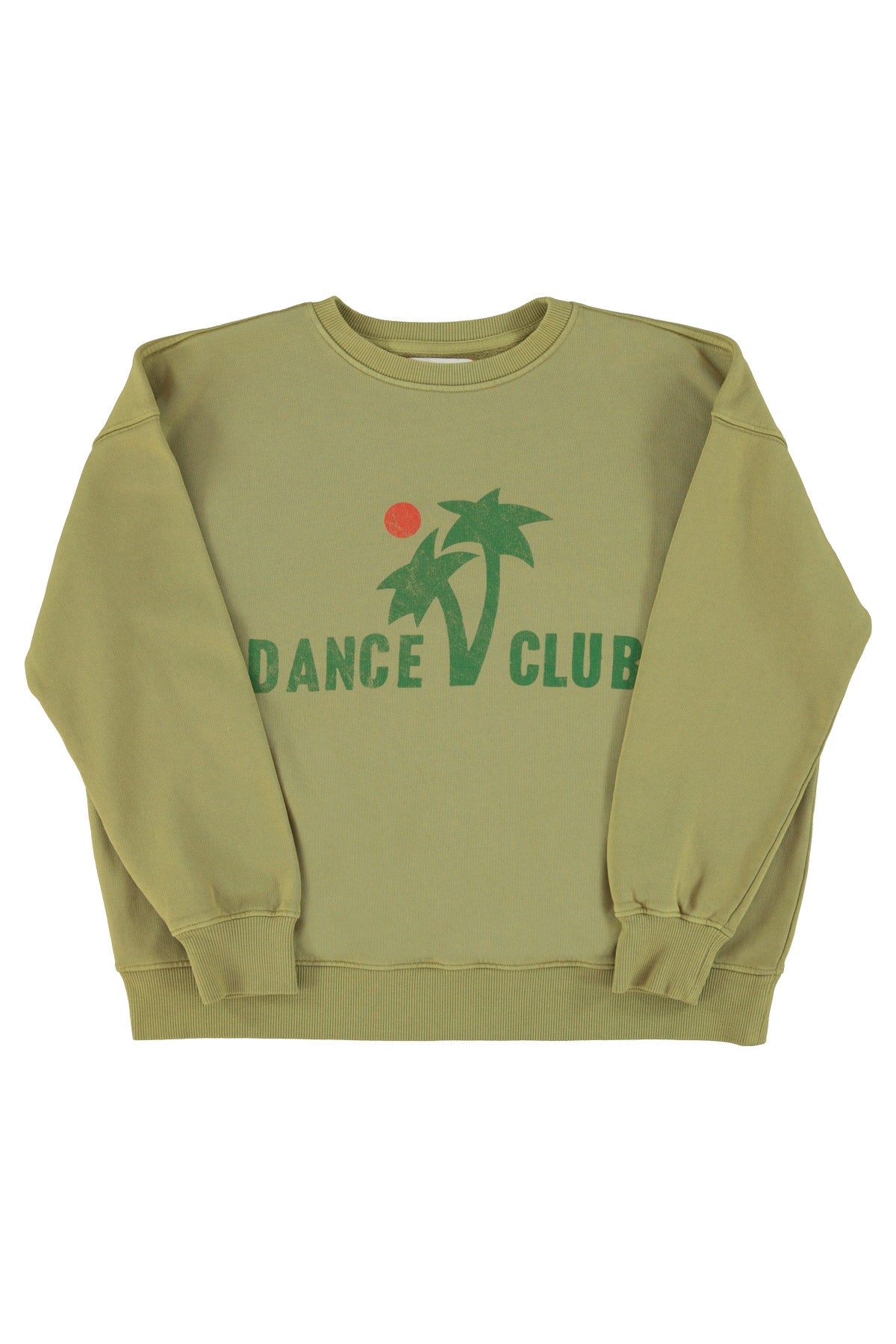 Sweatshirt | Olive green w/ "dance club" print