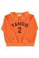 Sweatshirt w/ peter pan collar | Orange w/ "2 tango" print