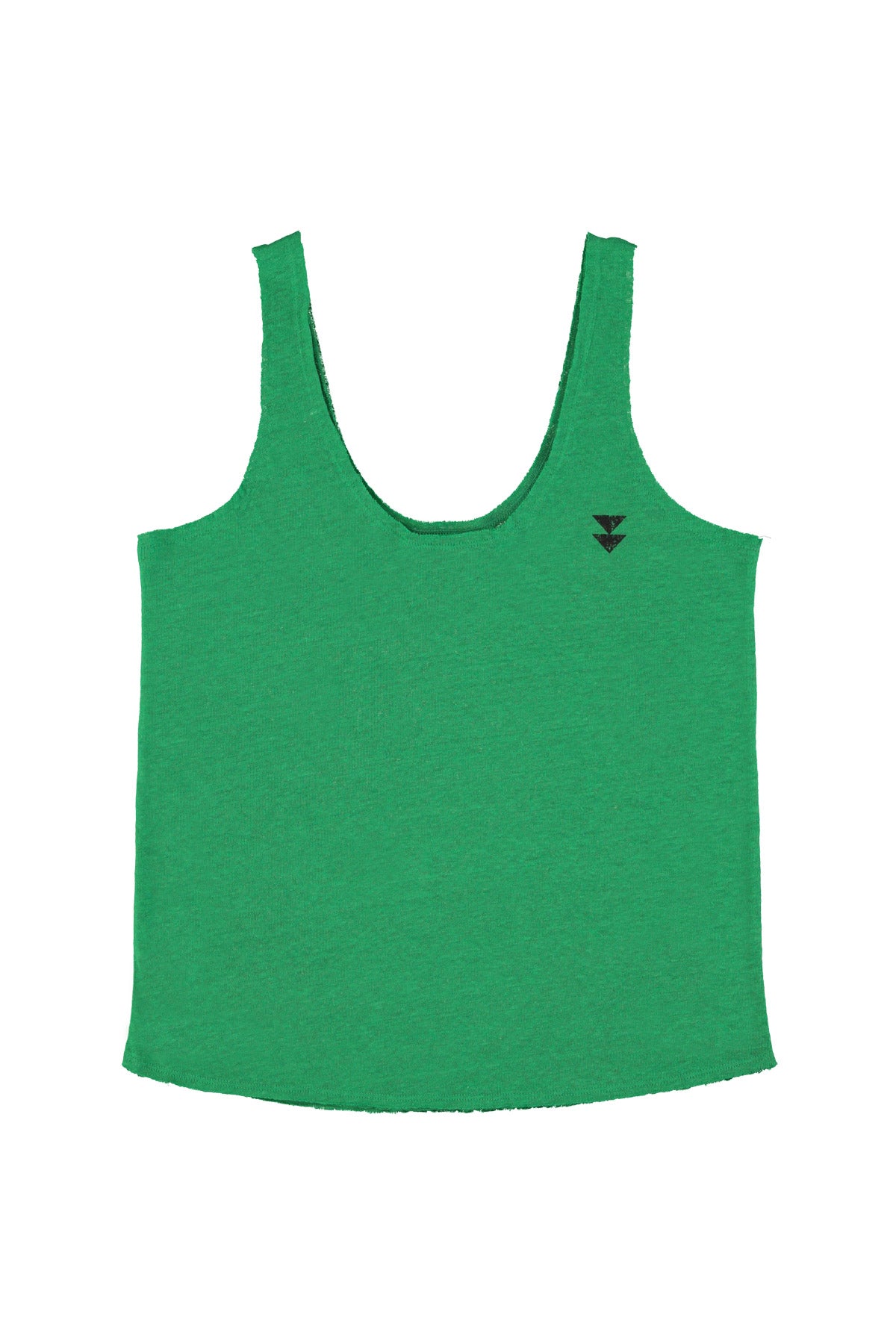 Top w/ v-neck | Green linen
