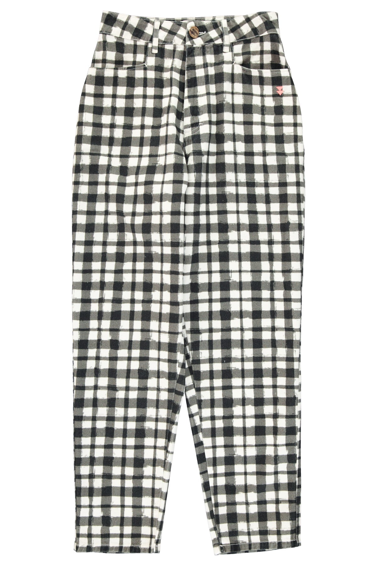 Trousers | Black & ecru squares