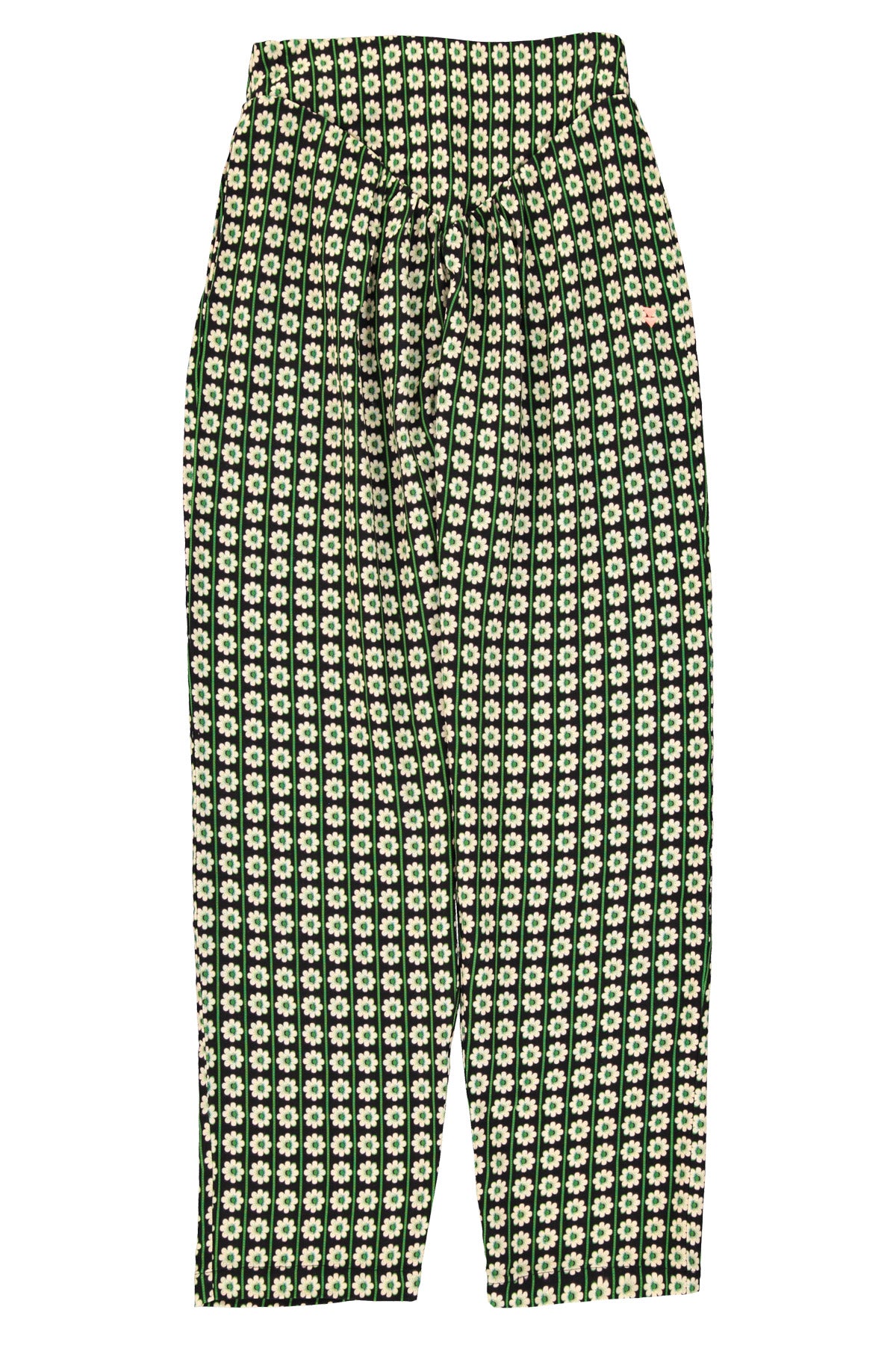 Trousers | Black w/ ecru flowers