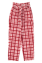 Trousers | Bordeaux & ecru squares