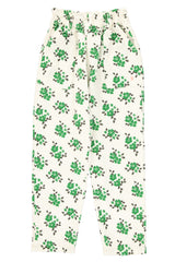 Trousers |  Ecru w/ green flowers