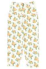 Trousers | Ecru w/ mustard flowers