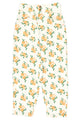 Trousers | Ecru w/ mustard flowers