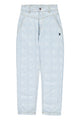 Trousers | Light blue denim w/ zebra print