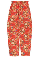 Trousers | Red w/ floral print