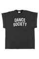 Tshirt dress | Washed black w/ "dance society" print