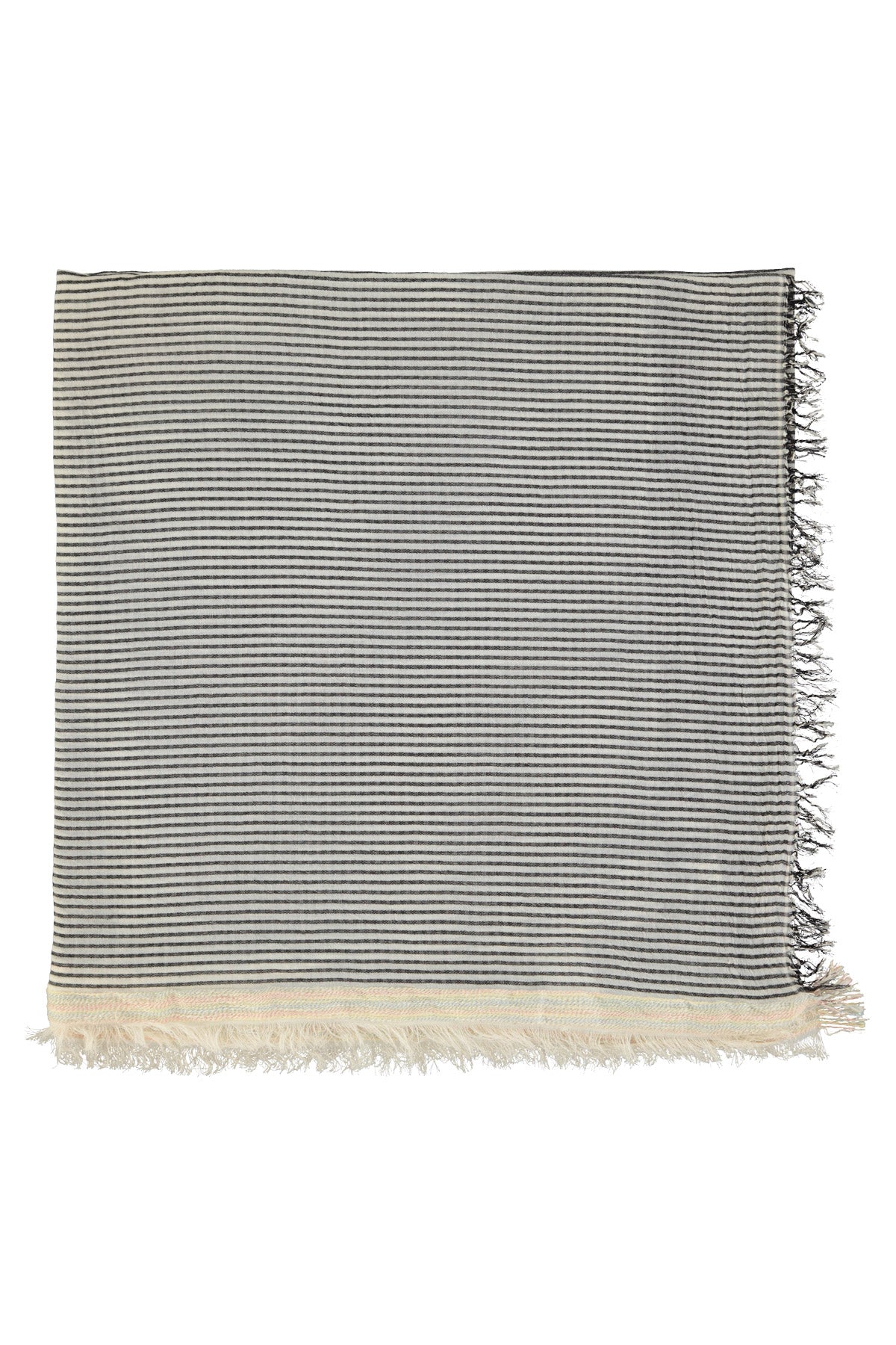 XL Scarf | Black & ecru stripes